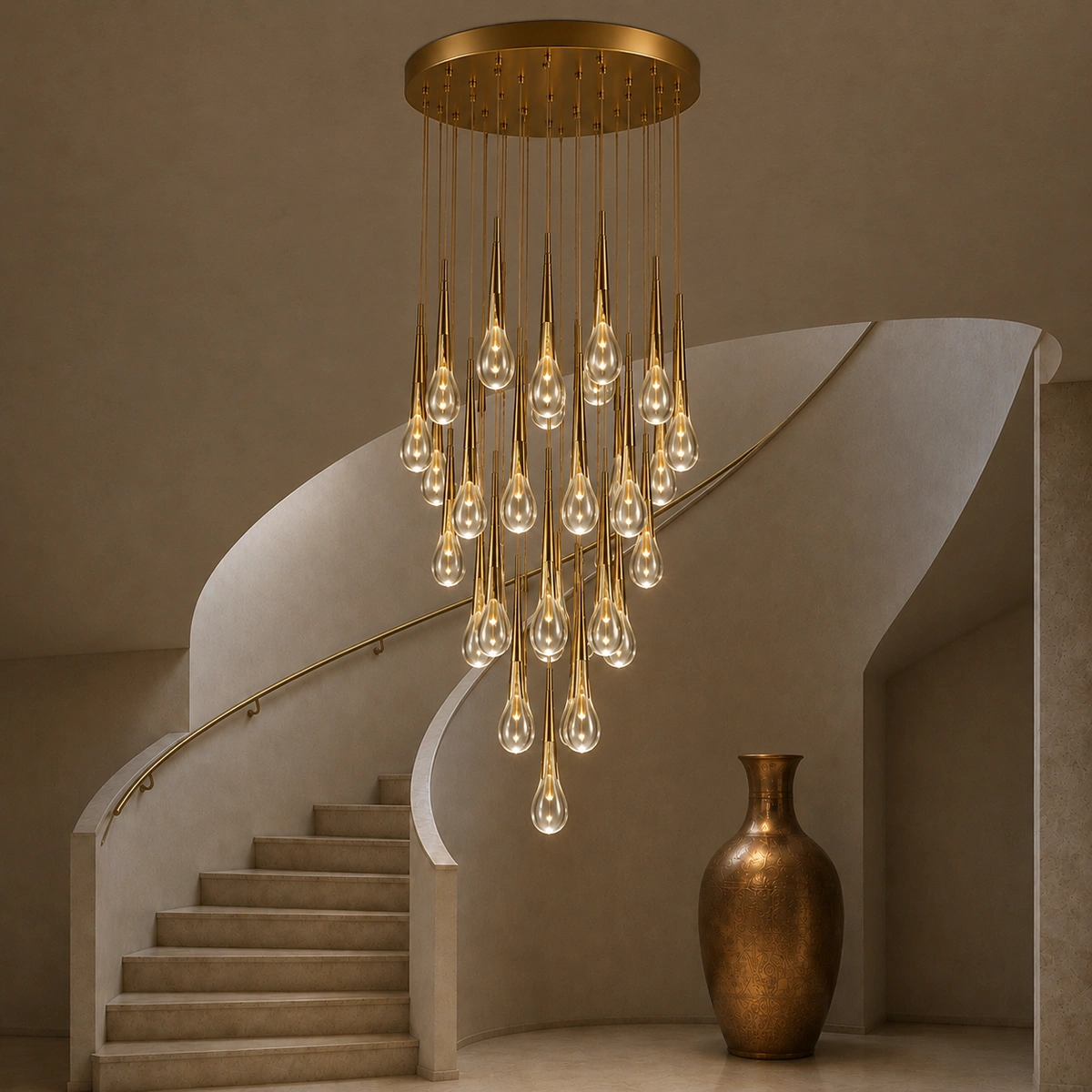 PETRA CASCADE — luminária da coleção Illumus Lighting aplicada em ambiente — REF. IL.CL.009.01