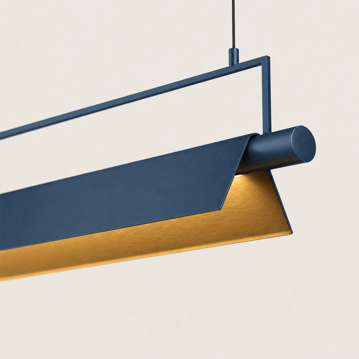 Detail of the Azur light in blue with gold interior