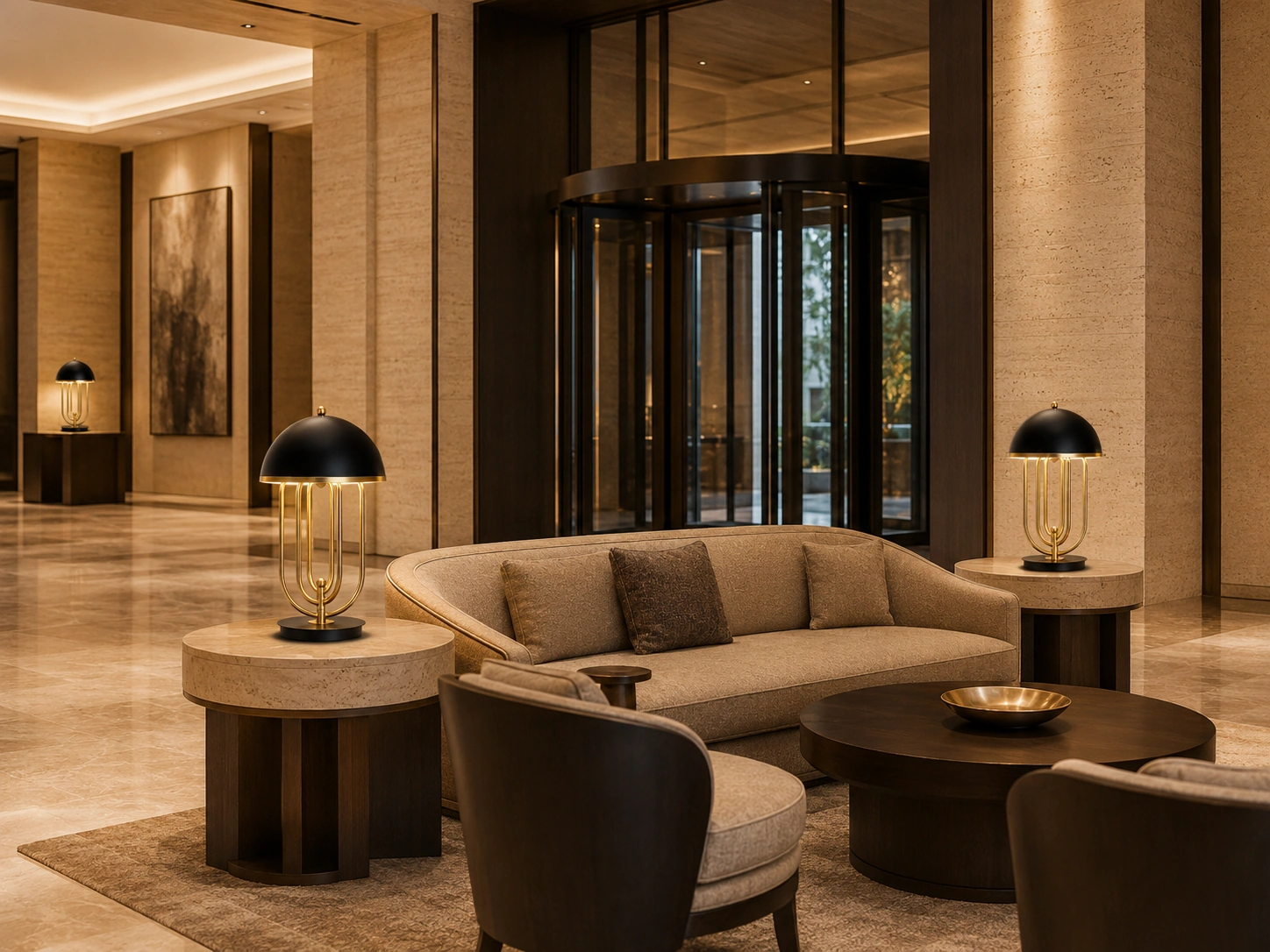 ARCA table lamp in a hospitality interior