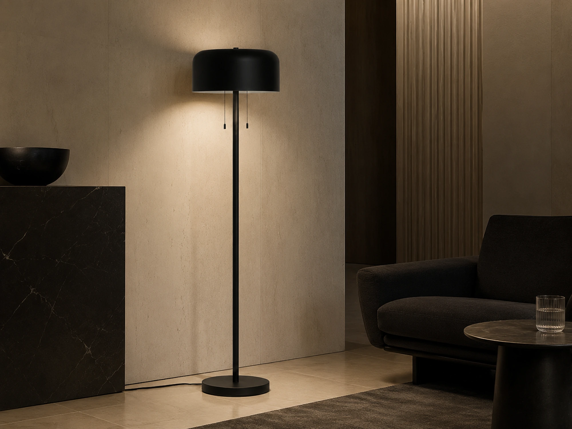 BERLIM floor lamp in premium hospitality interior by Illumus Lighting
