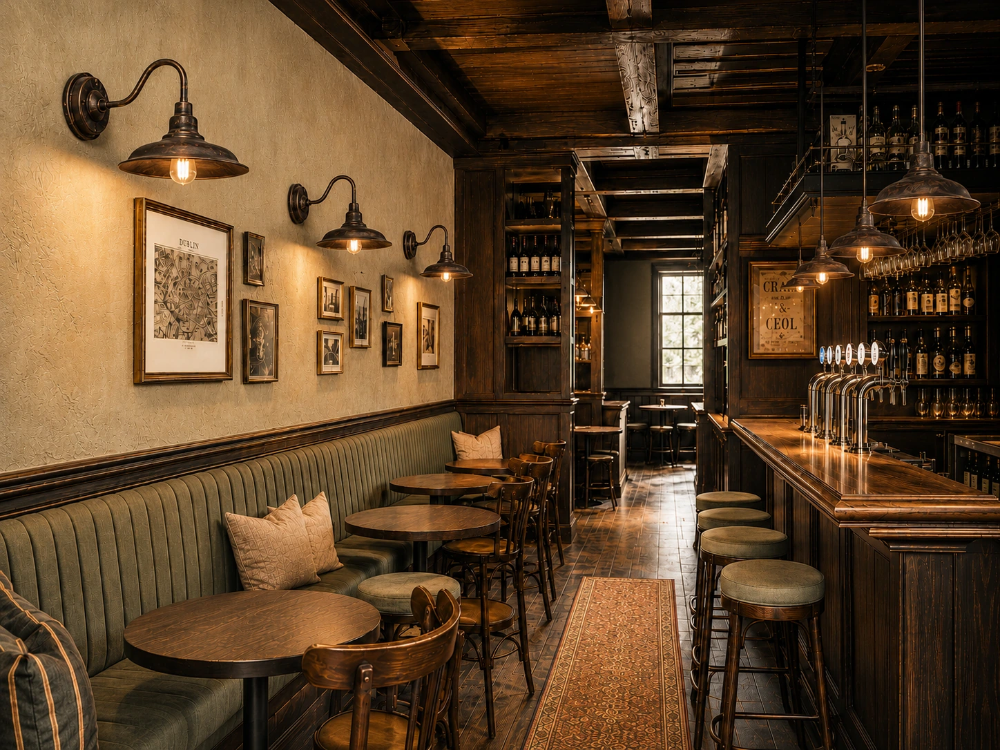 BRISTOL wall light installed in a premium hospitality pub