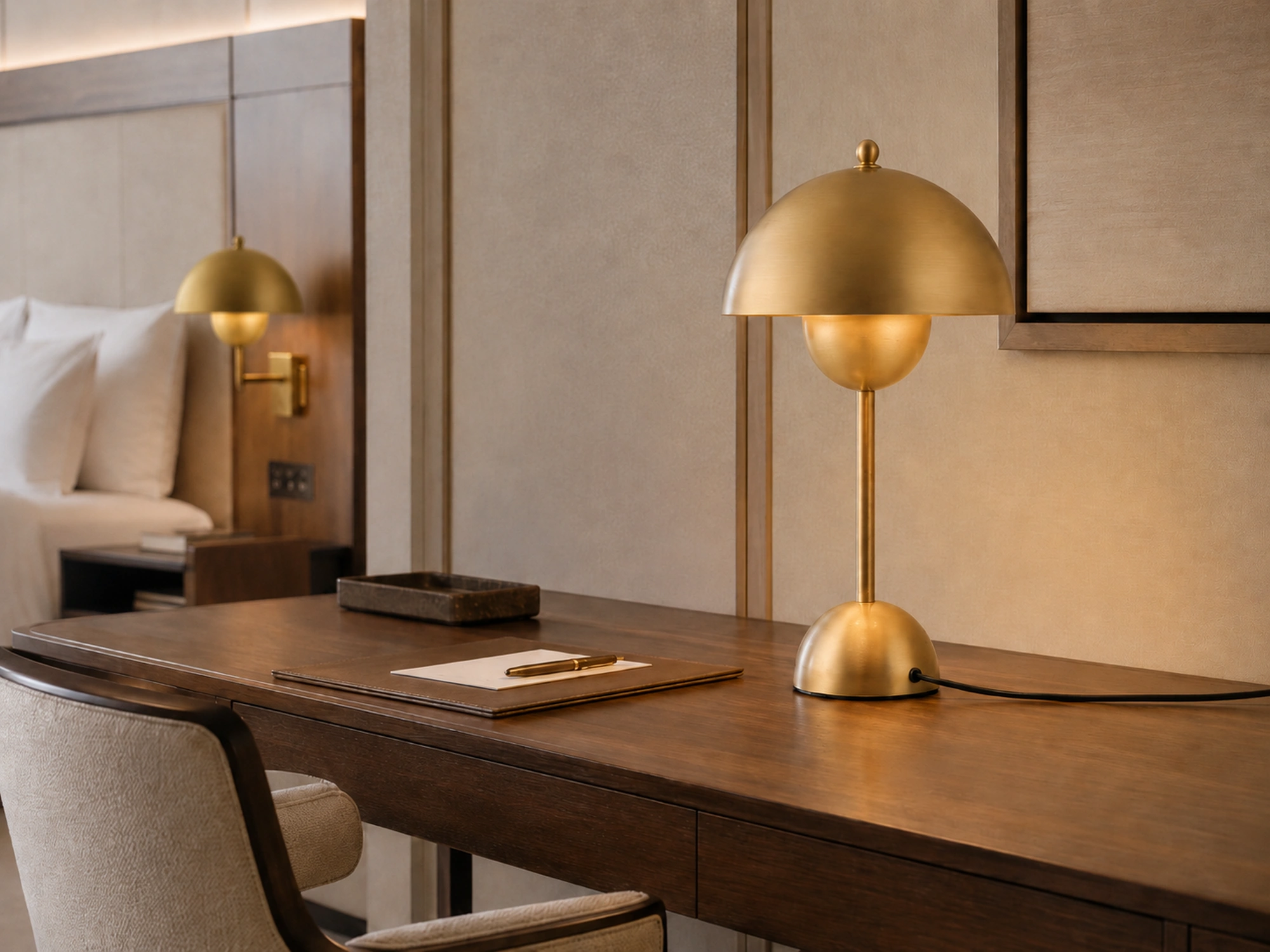 ALKEMI table lamp in a premium hospitality interior