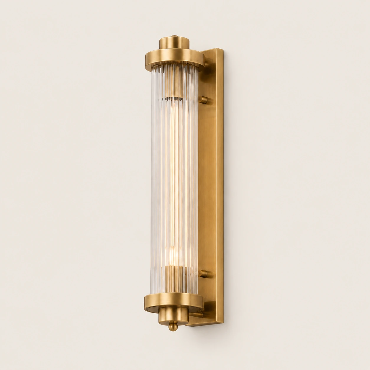 GATSBY wall light with fluted glass and gold finish