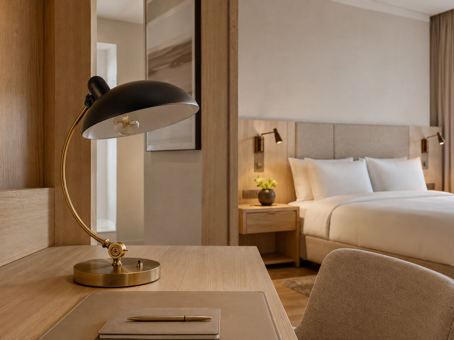 GIMBAL table lamp in a premium hospitality interior
