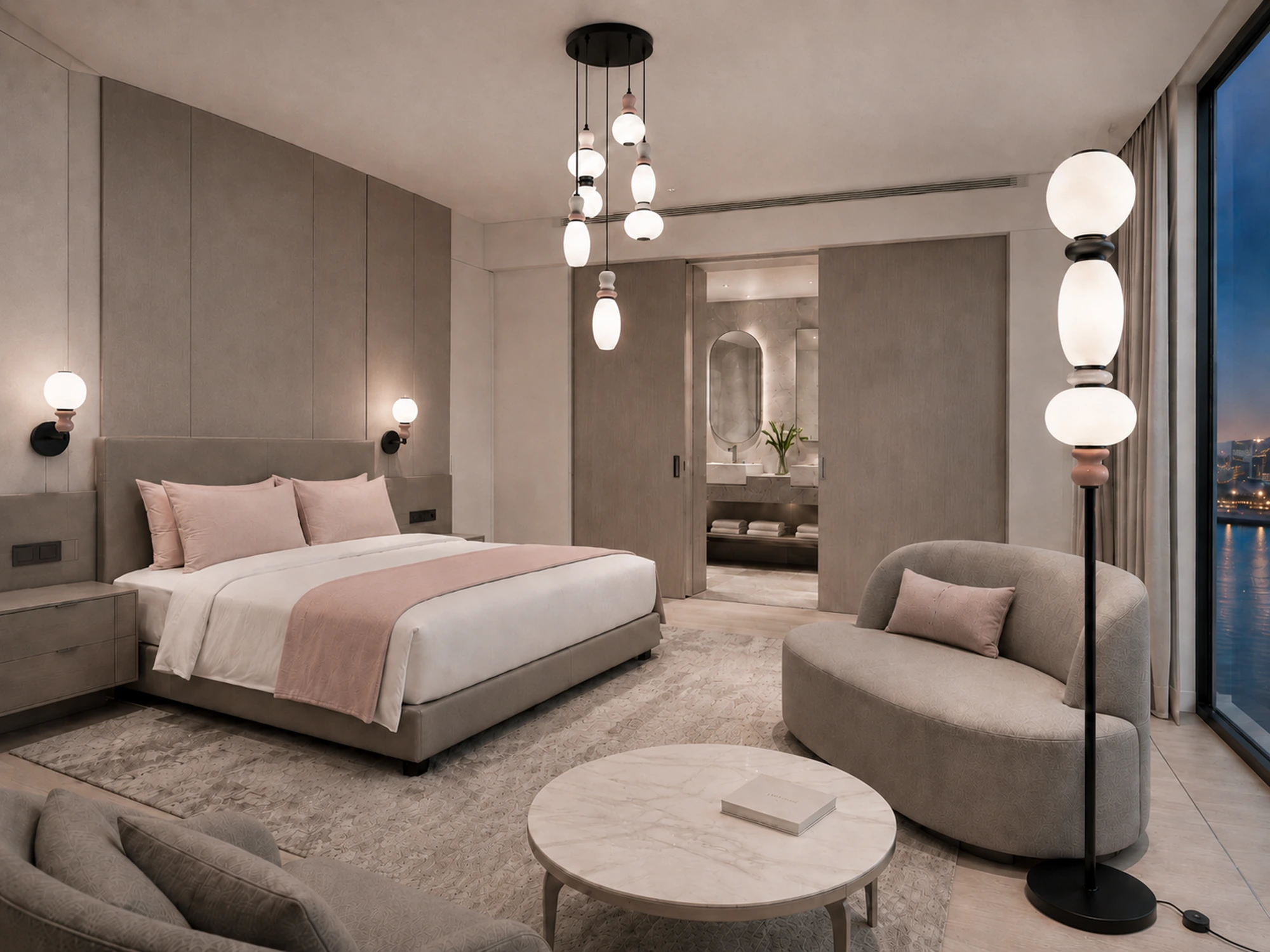 KAYOTO floor lamp in premium hospitality interior by Illumus Lighting