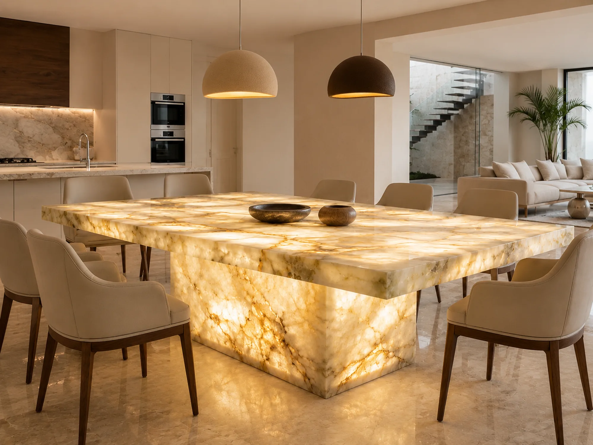 Kratos mesa Illumus Lighting em ambiente premium