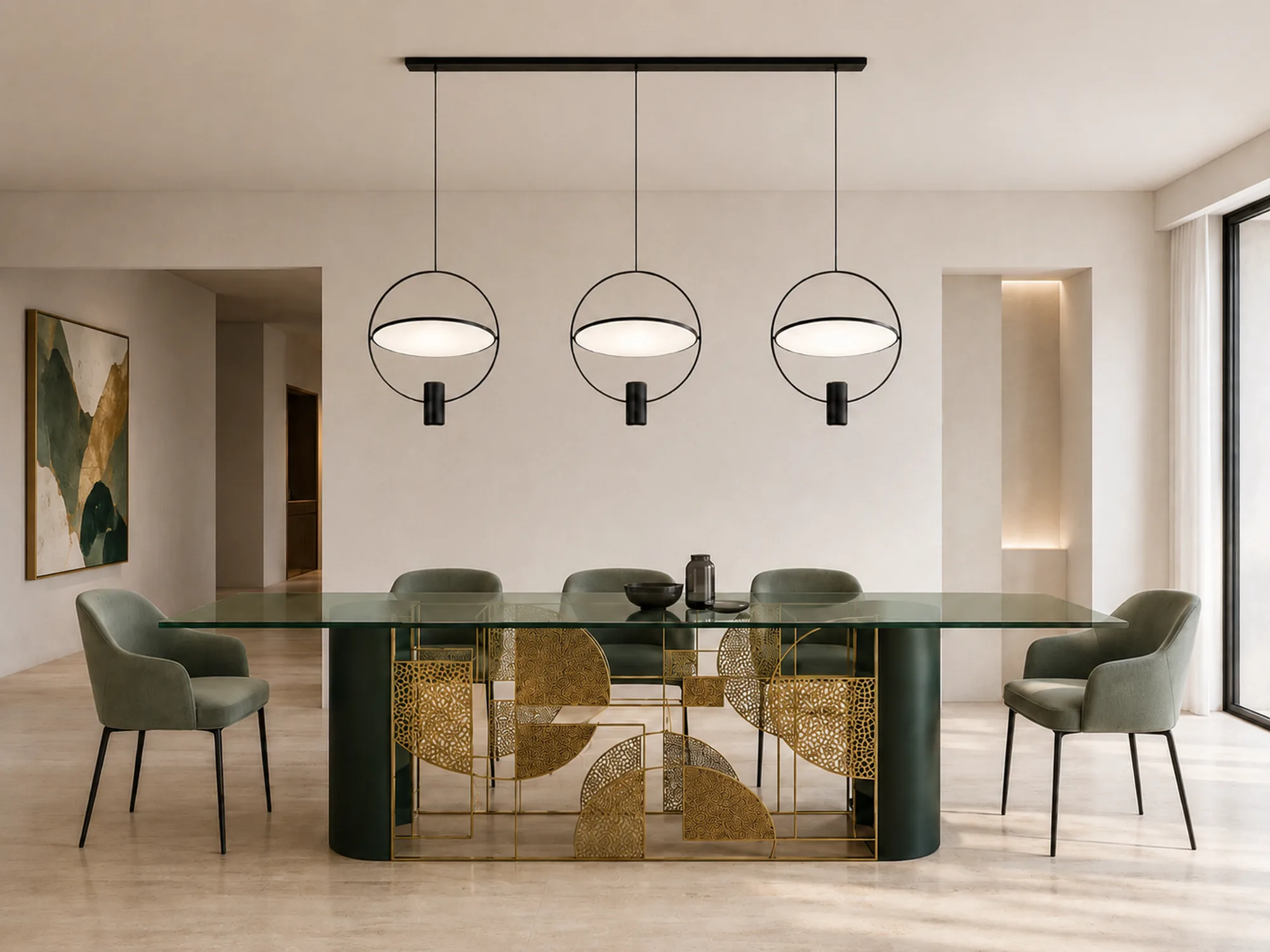 Mezzaluna mesa Illumus Lighting em ambiente premium