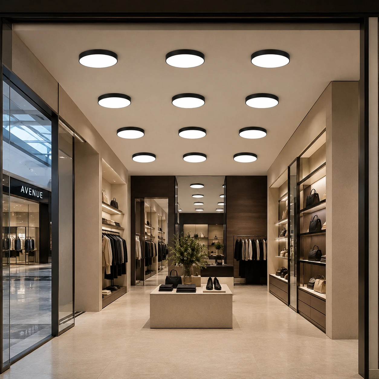 SATURN ceiling light installed in a premium retail hospitality setting