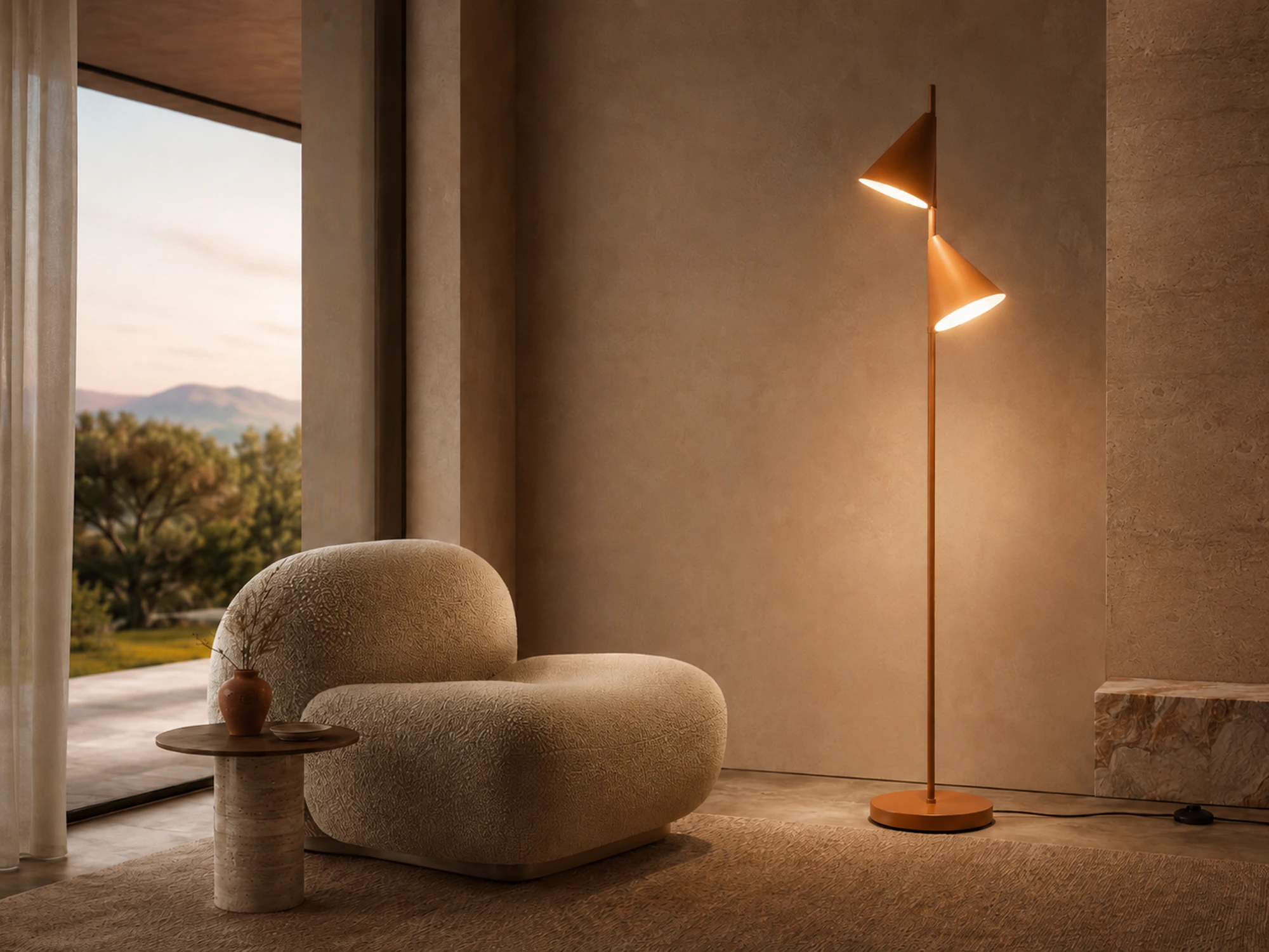 SAHARA floor lamp in premium hospitality interior by Illumus Lighting